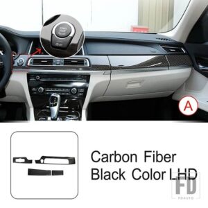 BMW カーボンカラーセンターコンソールダッシュボードパネル装飾カバートリム 7シリーズ F01 F02 2009-2015 LHD スタイリング - Model A