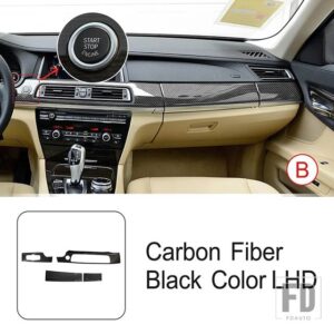 BMW カーボンカラーセンターコンソールダッシュボードパネル装飾カバートリム 7シリーズ F01 F02 2009-2015 LHD スタイリング - Model B