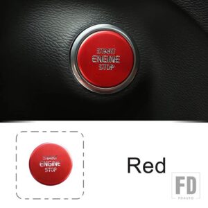 ボルボ ワンキースタートエンジン点火ボタンカバーステッカー XC40 2019-2021 合金インテリアアクセサリー - Red