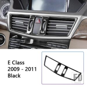 メルセデスベンツ ステンレスセンターコンソールエアコンベントフレーム装飾カバートリム Eクラス W212 2009-2011 - Black