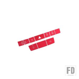 アウディ 合金センターコンソールボタンスパンコールハザードランプデカールカバートリム A6 C8 2019 カーアクセサリー - Red