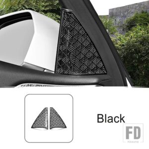 BMW ステンレス A ピラーオーディオスピーカー装飾カバートリム 5シリーズ I5 G60 2024 インテリアアクセサリー - Black