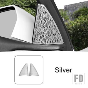 BMW ステンレス A ピラーオーディオスピーカー装飾カバートリム 5シリーズ I5 G60 2024 インテリアアクセサリー - Silver