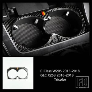 メルセデスベンツ カーボンフロントドアパネル装飾カバートリム 2個 Cクラス W205 GLC X253 2015-2018 カーアクセサリー - Water cup