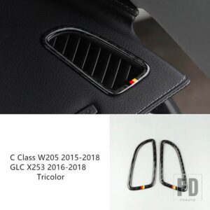 メルセデスベンツ カーボンフロントドアパネル装飾カバートリム 2個 Cクラス W205 GLC X253 2015-2018 カーアクセサリー - air vents