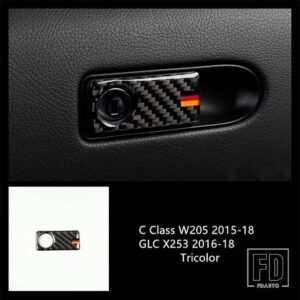 メルセデスベンツ カーボンフロントドアパネル装飾カバートリム 2個 Cクラス W205 GLC X253 2015-2018 カーアクセサリー - glove switch