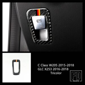 メルセデスベンツ カーボンフロントドアパネル装飾カバートリム 2個 Cクラス W205 GLC X253 2015-2018 カーアクセサリー - P button