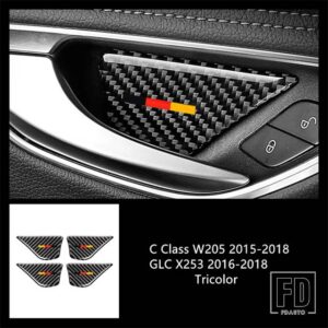 メルセデスベンツ カーボンフロントドアパネル装飾カバートリム 2個 Cクラス W205 GLC X253 2015-2018 カーアクセサリー - Doorbowl