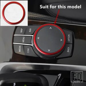 BMW マルチメディアボタン装飾カバーフレームトリム F25 F26 F06 F07 G38 F15 F16 F10 F30 6/7シリーズ F20 F34 F36 F21 F48 - Red
