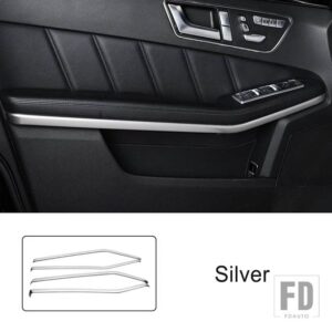 メルセデスベンツ ステンレスドアアームレスト装飾ストリップ Eクラス W212 2010-2015 インテリアアクセサリー - Silver