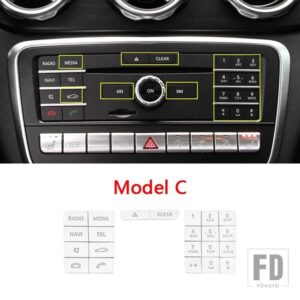 メルセデスベンツ センターコンソール CD マルチメディアボタンデカールトリム GLA X156 CLA C117 AB クラス W176 W246 インテリアステッカー - Model C