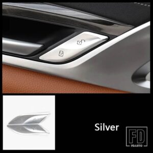 BMW コンソールギアシフトマルチメディアボタンカバー装飾ステッカー 5シリーズ G30 G38 2018-2021 インテリアアクセサリー - door lock silver