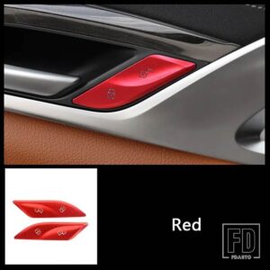 BMW コンソールギアシフトマルチメディアボタンカバー装飾ステッカー 5シリーズ G30 G38 2018-2021 インテリアアクセサリー - door lock red