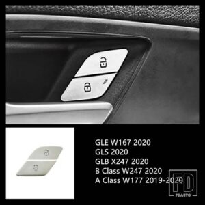 メルセデスベンツ センターコンソールマウスボタンスパンコール装飾カバートリム W177 W247 C118 X247 H247 W167 ドアロックデカール - Silver 2 pieces
