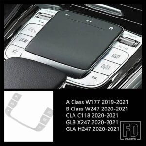 メルセデスベンツ センターコンソールマウスボタンスパンコール装飾カバートリム W177 W247 C118 X247 H247 W167 ドアロックデカール - Silver 5 pieces
