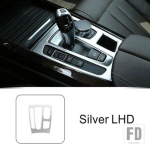 BMW ステンレスセンターコンソールギアシフトフレーム装飾カバートリム X5 X6 F15 F16 LHD インテリアアクセサリー - Silver