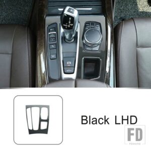 BMW ステンレスセンターコンソールギアシフトフレーム装飾カバートリム X5 X6 F15 F16 LHD インテリアアクセサリー - Black
