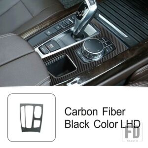 BMW ステンレスセンターコンソールギアシフトフレーム装飾カバートリム X5 X6 F15 F16 LHD インテリアアクセサリー - Carbon Fiber Color