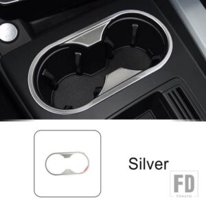 アウディ ステンレスセンターコンソール水カップホルダーフレーム装飾カバートリム A4 B9 2017-2021 インテリア - Silver