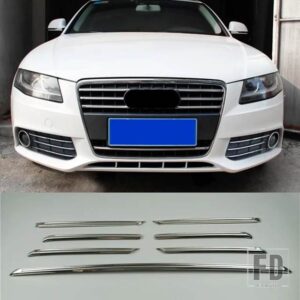 アウディ ステンレスフロントグリルグリル装飾カバートリムストリップ A4 2009-2012 フロントフォグランプストリップ - Grille 7 pieces