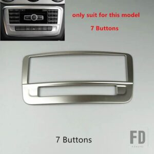 メルセデスベンツ コンソール装飾トリムステンレスエアコン収納ボックス CD パネルカバーストリップ GLA CLA Aクラス - cd 7 buttons