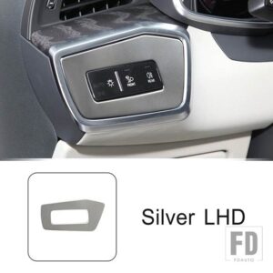 アウディ ステンレスヘッドライトスイッチフレーム装飾カバートリム A6 C8 2019-2022 LHD インテリアアクセサリー - Silver