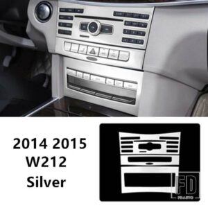 メルセデスベンツ ステンレスセンターコンソールエアコン CD パネル装飾カバートリムスタイリング Eクラス W212 2014 2015 - Silver
