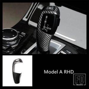 BMW カーボンセンターコンソールギアシフトパネル装飾カバートリム F10 F18 F07 F25 F26 RHD インテリア - model A Black2