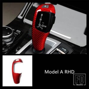 BMW カーボンセンターコンソールギアシフトパネル装飾カバートリム F10 F18 F07 F25 F26 RHD インテリア - model A Red3