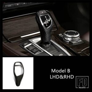 BMW カーボンセンターコンソールギアシフトパネル装飾カバートリム F10 F18 F07 F25 F26 RHD インテリア - model B Black4