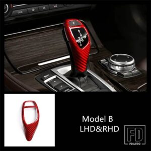 BMW カーボンセンターコンソールギアシフトパネル装飾カバートリム F10 F18 F07 F25 F26 RHD インテリア - model B Red5