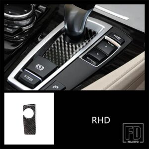 BMW カーボンセンターコンソールギアシフトパネル装飾カバートリム F10 F18 F07 F25 F26 RHD インテリア - Black
