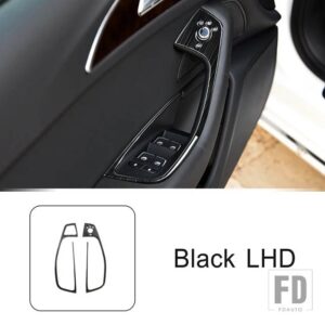 アウディ ステンレス窓ガラス昇降ボタンフレーム装飾カバートリム A6 C7 2012-2018 LHD インテリア - Black