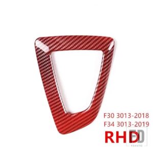 BMW カーボンスタイルギアシフトハンドルスリーブカバートリム F20 F21 F22 F23 F30 F31 F34 F35 F32 F33 F36 インテリアアクセサリー - Red RHD