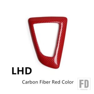BMW カーボンスタイルギアシフトハンドルスリーブカバートリム F20 F21 F22 F23 F30 F31 F34 F35 F32 F33 F36 インテリアアクセサリー - Red LHD