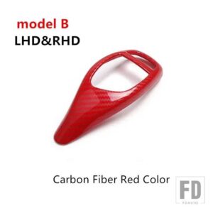 BMW カーボンスタイルギアシフトハンドルスリーブカバートリム F20 F21 F22 F23 F30 F31 F34 F35 F32 F33 F36 インテリアアクセサリー - Model B Red