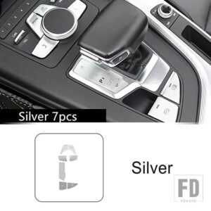 アウディ 合金センターコンソールギアシフトボタンデカール装飾カバートリム A4 B9 2017-2021 LHD インテリア - Silver