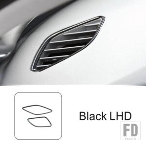 アウディ ステンレスダッシュボード空調コンセントフレーム装飾カバートリム A6 C7 2012-2018 LHD インテリア - Black