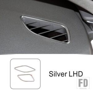 アウディ ステンレスダッシュボード空調コンセントフレーム装飾カバートリム A6 C7 2012-2018 LHD インテリア - Silver