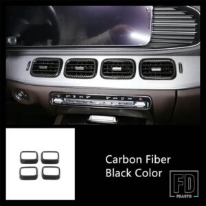 メルセデスベンツ カーボンカラーギアシフトパネルカバートリム GLE W167 GLS 2020 エアベント装飾アクセサリー - 4 Pieces