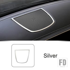 BMW ステンレスセンターコンソールオーディオスピーカーフレーム装飾カバートリム X5 X6 F15 F16 インテリアアクセサリー - Silver