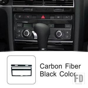 アウディ ステンレスセンターコンソール空調フレーム装飾カバートリム A6 C6 2005-2011 インテリア - Carbon Fiber Color