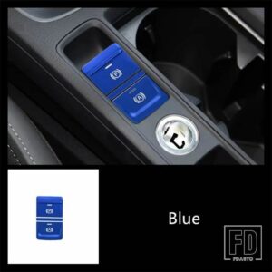 アウディ 電子ハンドブレーキボタンスパンコール装飾カバートリム Q3 2019 2020 合金インテリアアクセサリー - Blue