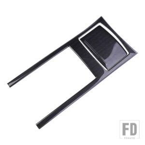 アウディ コンソールアームレストボックス水カップパネルカバーカーボンカラートリム A6 C7 A7 2012-18 インテリア収納ボックスフレームトリム - Carbon black