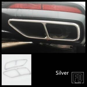 アウディ ステンレステールスロートパイプカバートリム A4 B9 A5 2020 2021 排気テールパイプ装飾フレーム - Silver