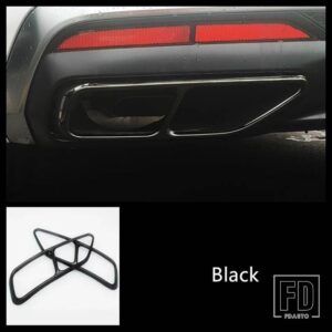 アウディ ステンレステールスロートパイプカバートリム A4 B9 A5 2020 2021 排気テールパイプ装飾フレーム - Black