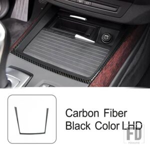 BMW ステンレスセンターコンソール水カップホルダーフレーム装飾カバートリム X5 E70 2008-2013 LHD インテリア - Carbon Fiber Color
