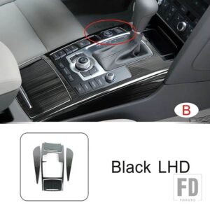 アウディ ステンレスセンターコンソールギアシフトフレーム装飾カバートリム A6 C6 2005-2011 LHD インテリア - B Black