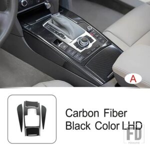 アウディ ステンレスセンターコンソールギアシフトフレーム装飾カバートリム A6 C6 2005-2011 LHD インテリア - A Carbon Fiber Color