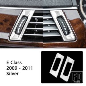 メルセデスベンツ ステンレス両側エアベントフレーム装飾カバートリム Eクラス W212 2009-2011 インテリアアクセサリー - Silver